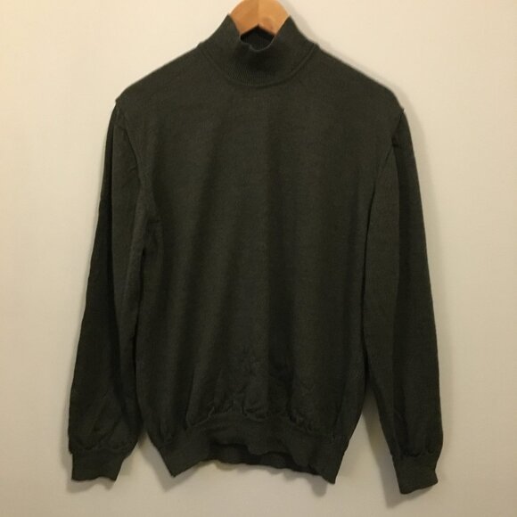 Marco Fiori 100% Merino Wool Agean Olive Turtleneck Sweater - Picture 1 of 11